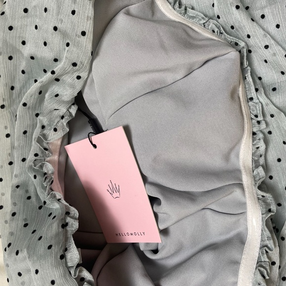 ⭐️ Mimosa Time Polka Dot Chic Glam Girly Party Classy Ruffle Elegant Mini Dress - Picture 7 of 12